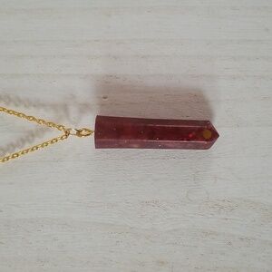 Red Resin Faux Crystal Necklace